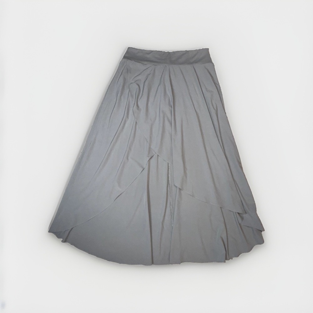 Womens Gray Maxi Skirt - Layered High-Low With built-in Shorts
